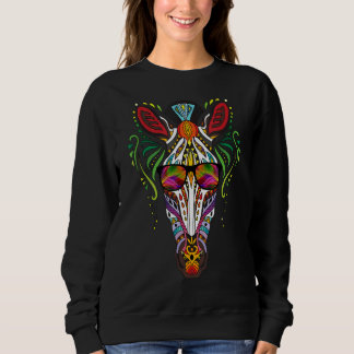 Sweatshirt Verres Zebra Colorful Colorful Zebra's Head Pop S