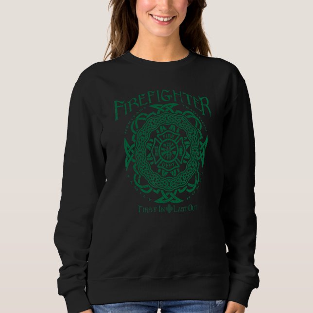 Sweatshirt Version verte du pompier celtique (Devant)