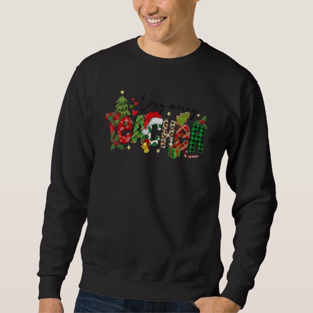Sweatshirt Very Merry Teacher Christmas Teacher  For Women (Devant)