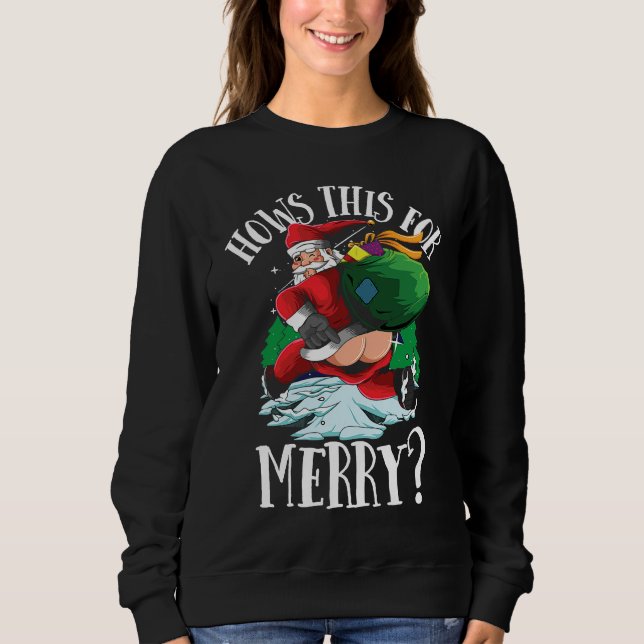 Sweatshirt Very naughty Santa List Merry Jolly Christmas (Devant)