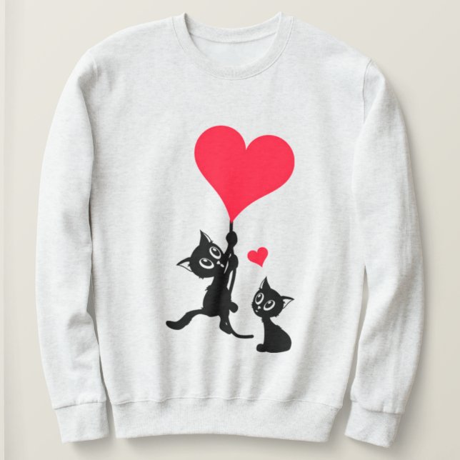 Sweatshirt Veste à capuche Love Cats – Style mignon et confor (Design devant)