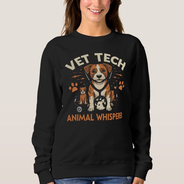 Sweatshirt Vet Tech Animal Whisperer mignet Chiot Stethoscope (Devant)