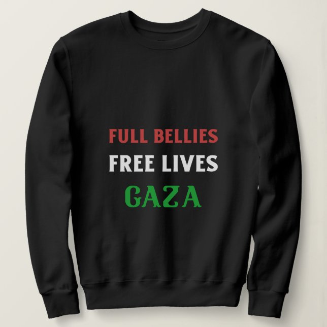 Sweatshirt Vêtements complets Vies libres Gaza La famine (Design devant)