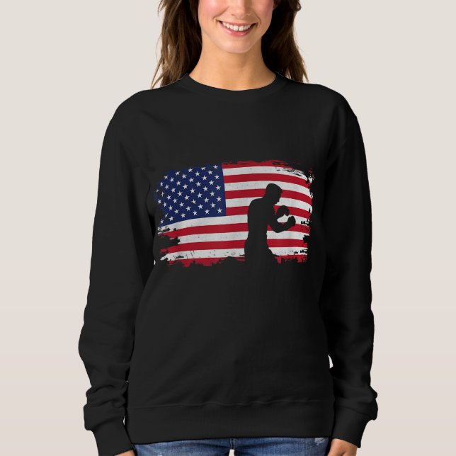 Sweatshirt Vêtements de boîte à drapeau américain - Boxer Box (Devant)