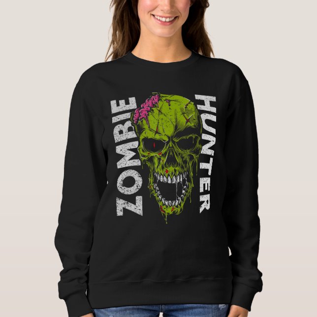 Sweatshirt Vêtements de chasseur de zombies Halloween 1 (Devant)