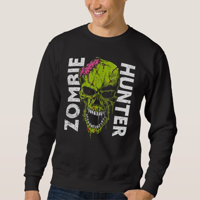 Sweatshirt Vêtements de chasseur de zombies Halloween 1 (Devant)