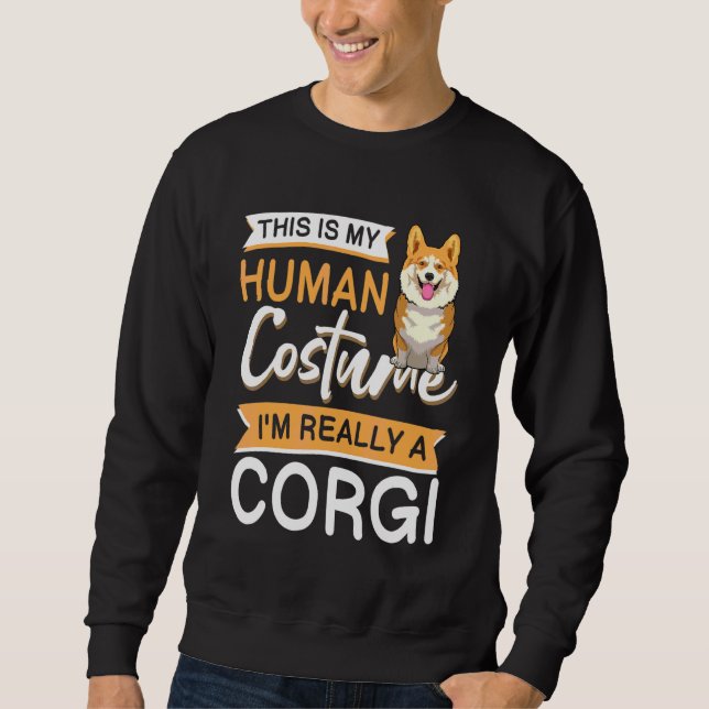 Sweatshirt Vêtements de Corgi Halloween Propriétaire de Corgi (Devant)