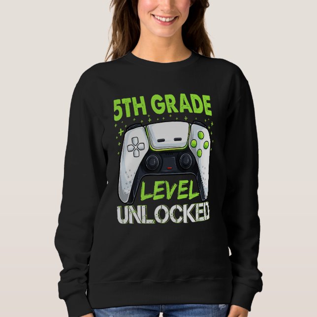 Sweatshirt Vêtements déverrouillés de 5e année Retour à l'éco (Devant)
