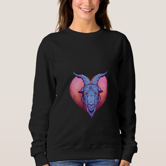 Sweatshirt Vêtements gothiques de chèvre pour femmes Baphome  (Devant)