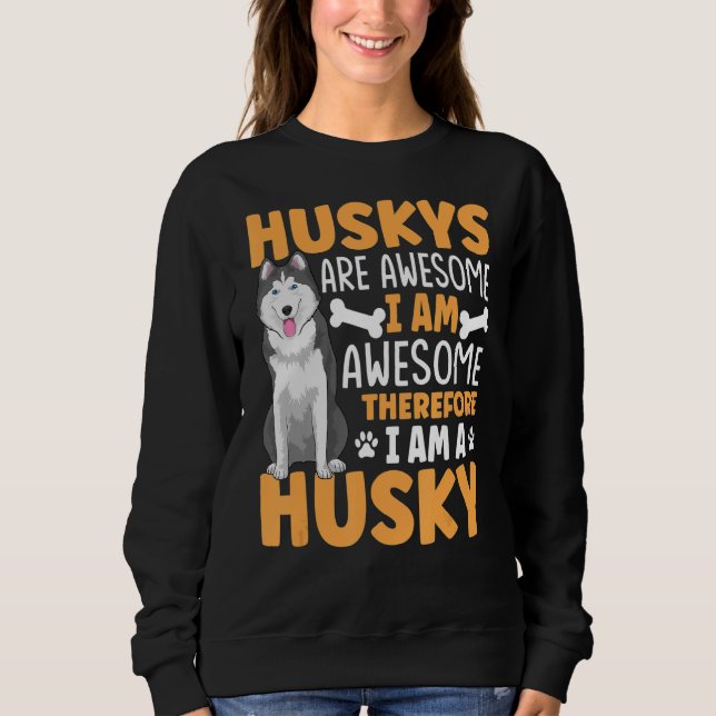 Sweatshirt Vêtements Sibériens Husky Chig Pour Propriétaire H (Devant)