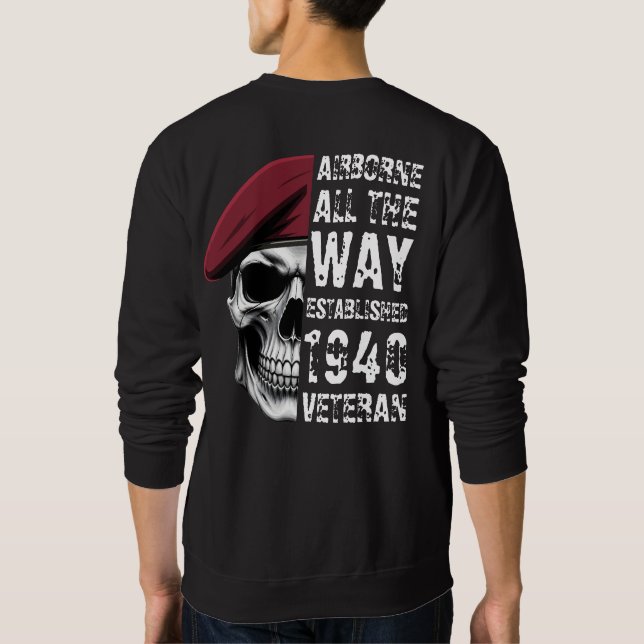 Sweatshirt Vétéran aéroporté tout le chemin (Dos)