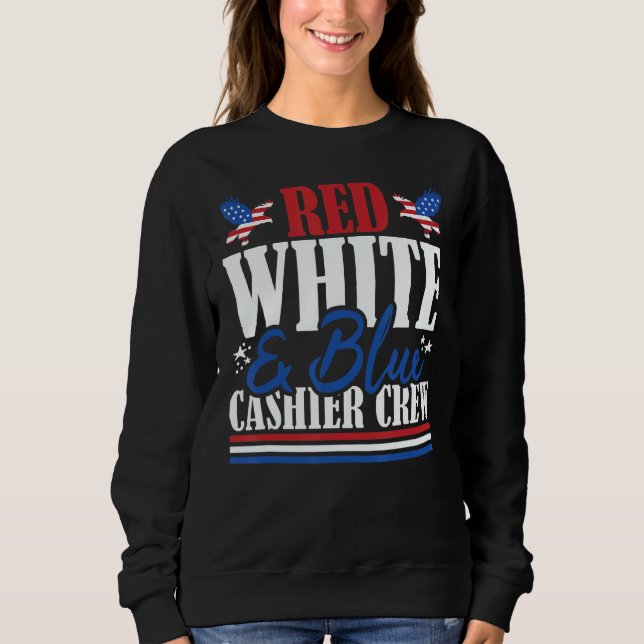 Sweatshirt Veteran US Flag Red White & Blue Cashier Crew (Devant)