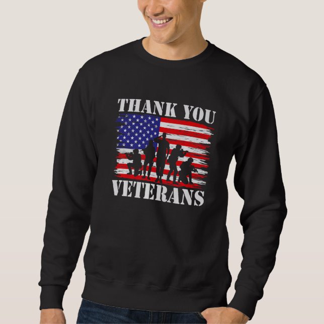 Sweatshirt Veterans Day Thank You Veterans (Devant)