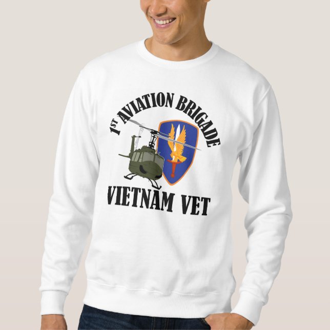 Sweatshirt Vétérinaire du Vietnam - ęr BDE UH-1 d'AVN (Devant)