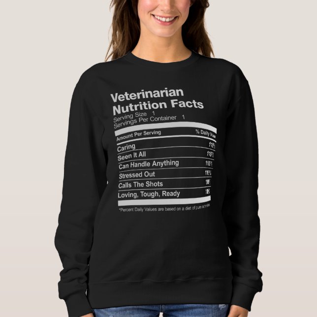 Sweatshirt Vétérinaire La valeur nutritive Drôle (Devant)