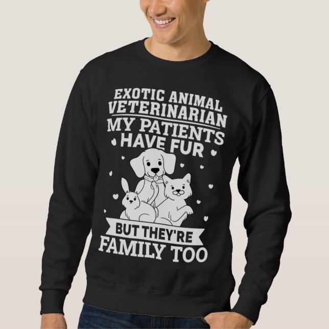 Sweatshirt Vétérinaire pour animaux exotiques Mes patients on (Devant)