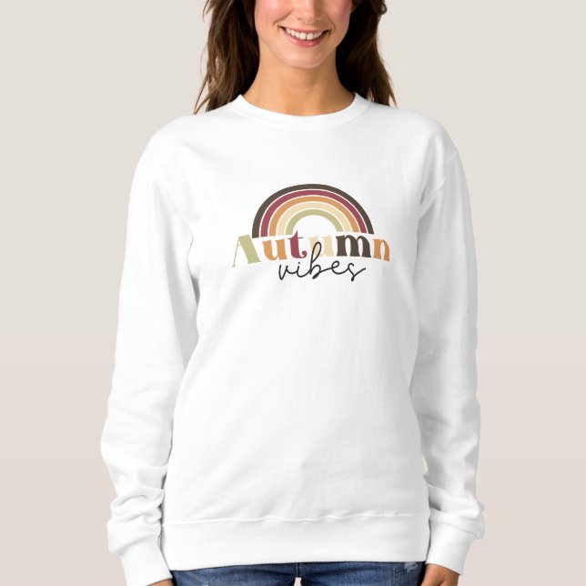 Sweatshirt Vibe d'automne arc-en-ciel (Devant)