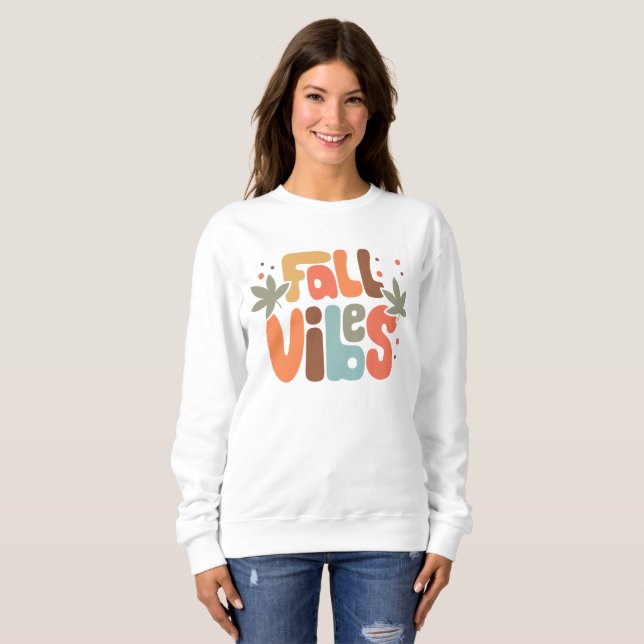 Sweatshirt Vibes Automne Rétro Floral Moderne (Devant entier)