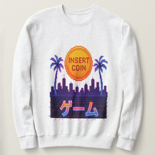 Sweatshirt Vibes d'arcade rétro - Insertion Pixel Pixel Art D (Design devant)