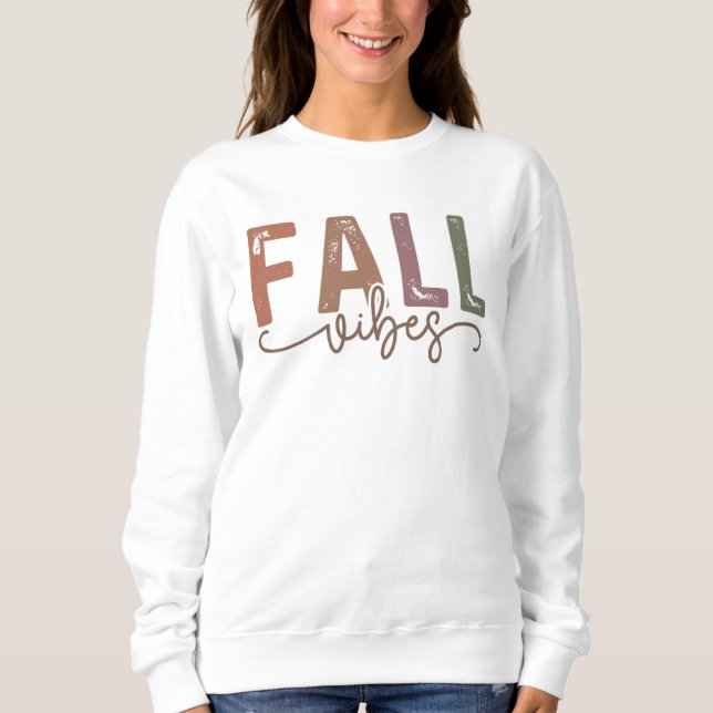 Sweatshirt Vibes d'automne arc-en-ciel (Devant)