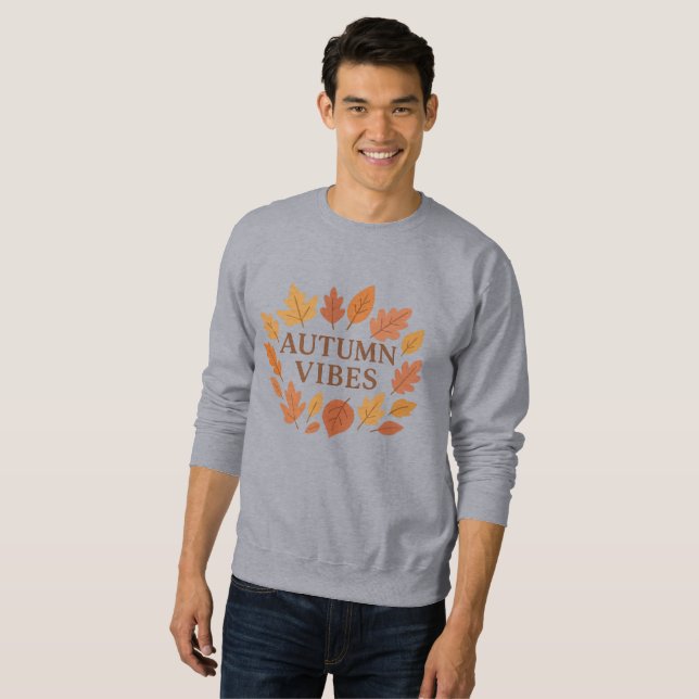 Sweatshirt Vibes d'automne - Confortable Feuilles d'automne D (Devant entier)