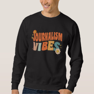 Sweatshirt Vibes de journalisme rétro enseignante femmes enfa