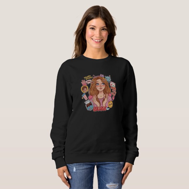 Sweatshirt Vibes de la Génération Z – Fille d'esthétique mign (Devant entier)