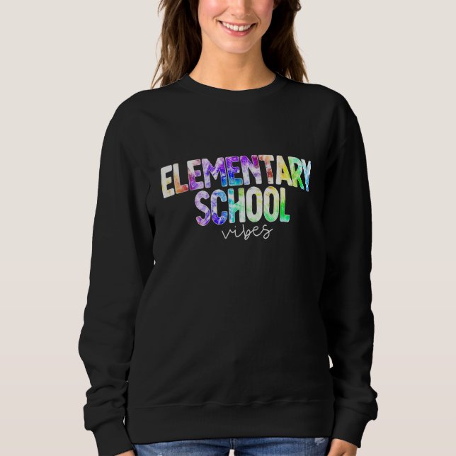 Sweatshirt Vibes de l'école primaire de l'enseignant Première (Devant)