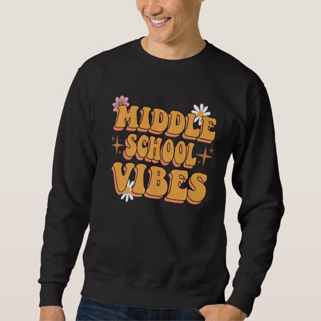Sweatshirt Vibes de l'école secondaire Super Fleurs rétro Ens (Devant)