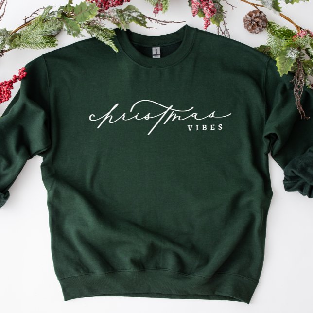 Sweatshirt Vibes de Noël Calligraphie Mignonne de Fêtes (Créateur téléchargé)