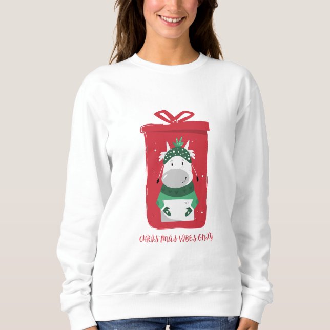 Sweatshirt Vibes de Noël uniquement (Devant)