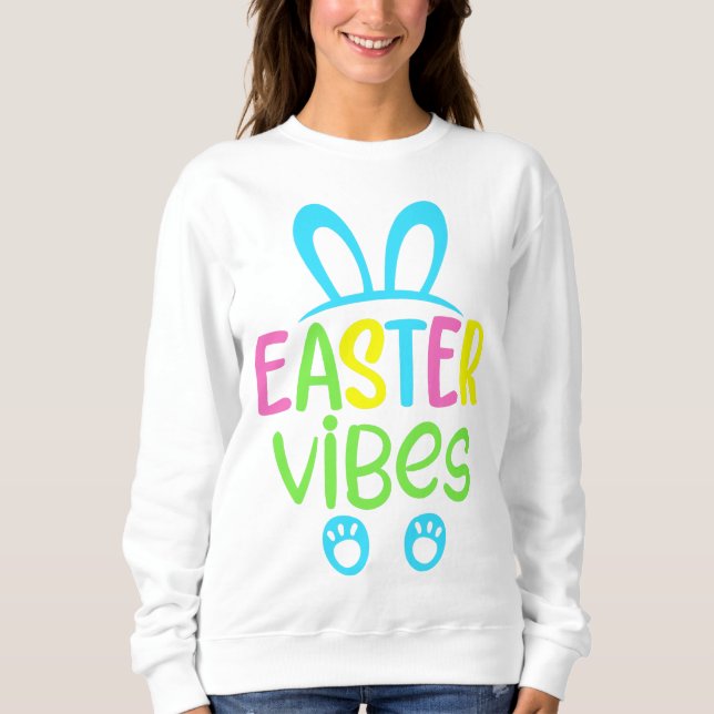 Sweatshirt Vibes de Pâques Pastel (Devant)
