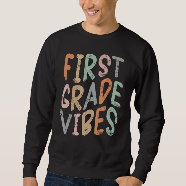 Sweatshirt Vibes De Première Année Retour À L'École Étudiant (Devant)