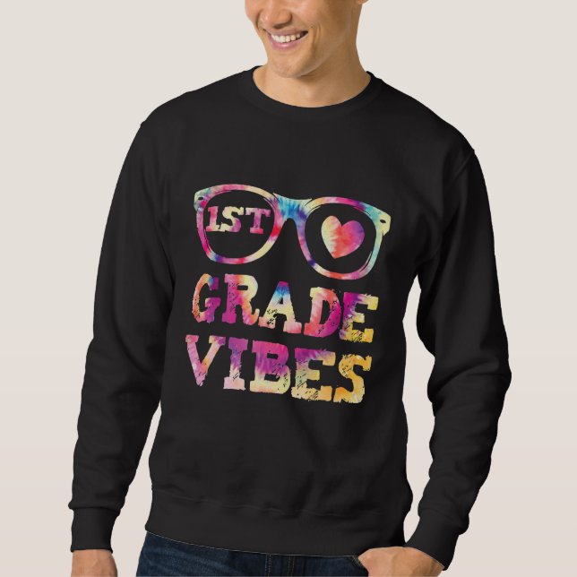 Sweatshirt Vibes De Première Année Retour À L'École Tie Dye E (Devant)
