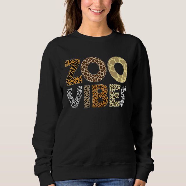 Sweatshirt Vibes de zoo Impression d'animal de léopard Safari (Devant)