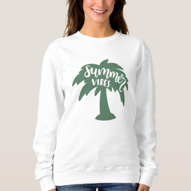 Sweatshirt Vibes d'été Palm Tree Sun Beach été (Devant)