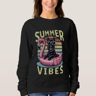 Sweatshirt Vibes d'été rétro Scottish Terrier Chien Maman Vac