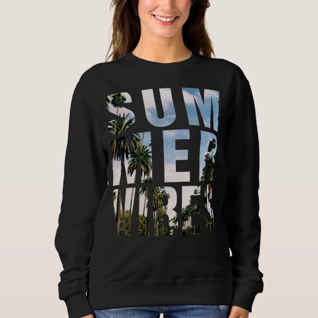Sweatshirt Vibes D'Été Vacances Positives En Été (Devant)