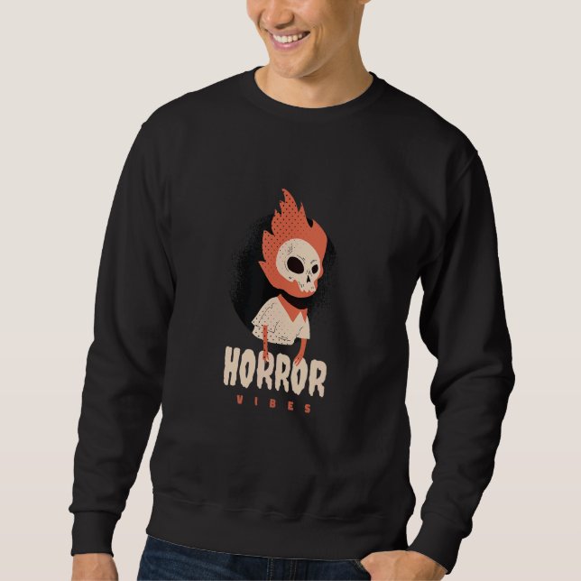 Sweatshirt Vibes d'horreur Flammer le crâne (Devant)
