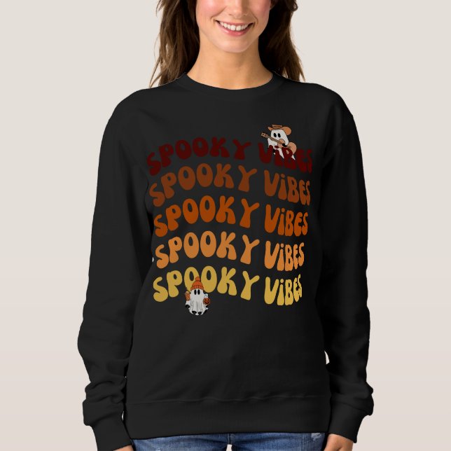 Sweatshirt Vibes d'octobre de cuisine Halloween Tee (Devant)