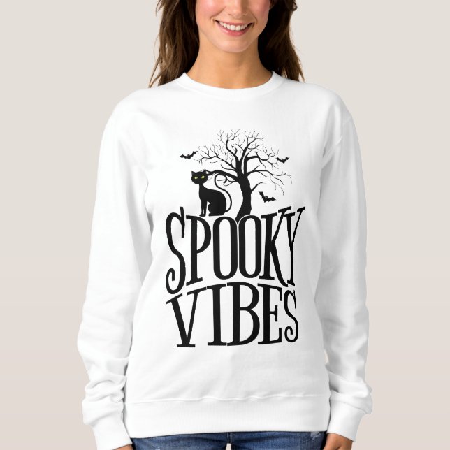 Sweatshirt Vibes Éffrayantes, femmes d'Halloween (Devant)