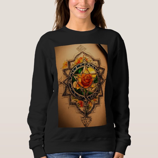 Sweatshirt Vibes vintages artisanales (Devant)