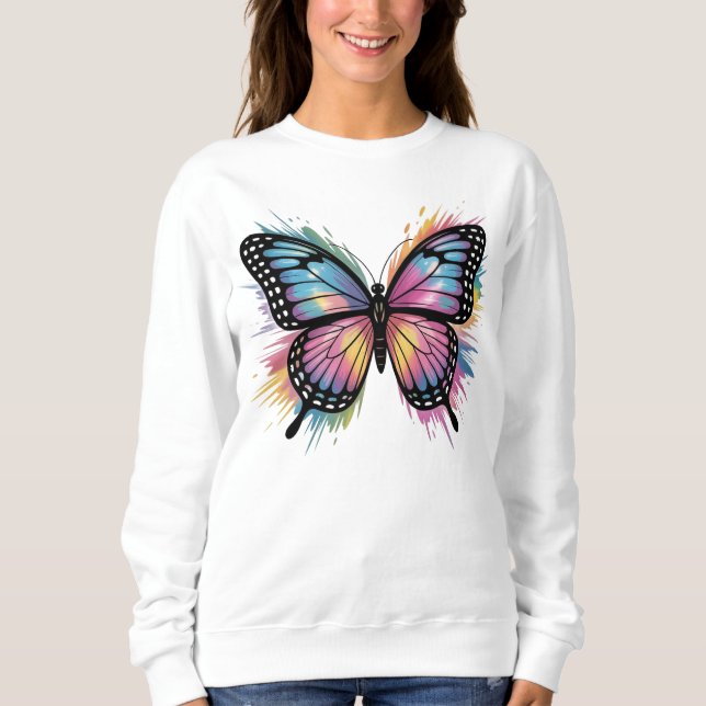 Sweatshirt Vibrant Butterfly Art: Bold & Beautiful (Devant)