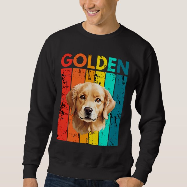 Sweatshirt Vibrant Golden Retriever Retro Design (Devant)