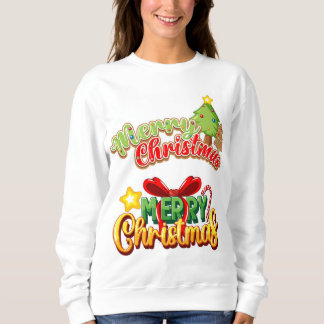 Sweatshirt Vibrant Joyeux Noël Typographie - Fille colorée
