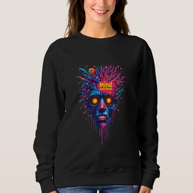 Sweatshirt Vibrant Psychedélique Trippy Visage Mélange de l'e (Devant)
