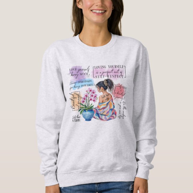 Sweatshirt Vibrations d'amour de soi | Esthétique d'autonomis (Devant)