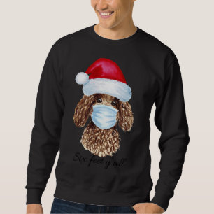 Sweatshirt Vidéo de Noël Poodé 6 Pieds Y Tout drôle