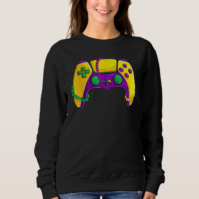 Sweatshirt Video Game Beads Kids Mardi Gras Shirts, Gamer Boy (Devant)