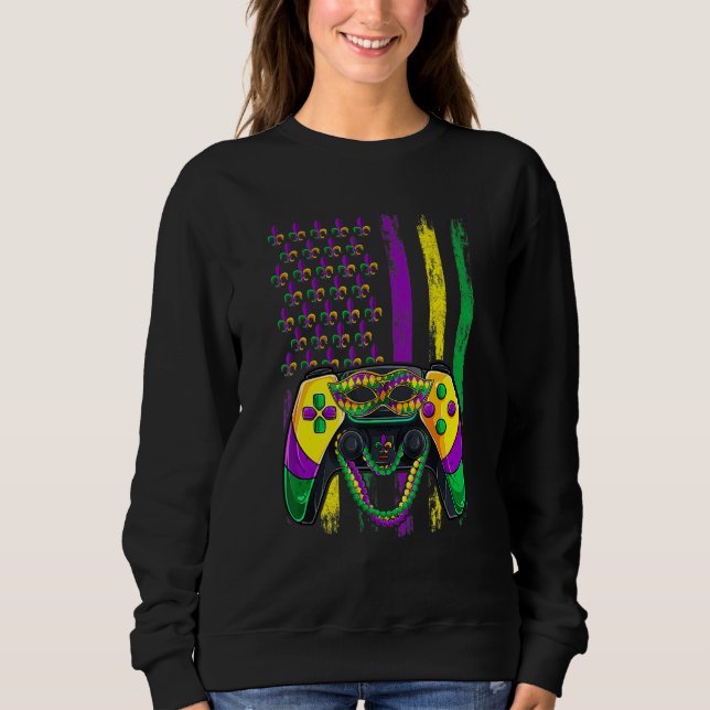 Sweatshirt Video Game Flag Beads Kids Mardi Gras Shirts, Game (Devant)